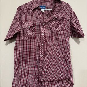 Vintage Wrangler Western Red Plaid Men's Shirt Workwear